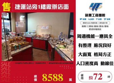 捷運站旁1樓廠辦店面,新北市三重區店面出售