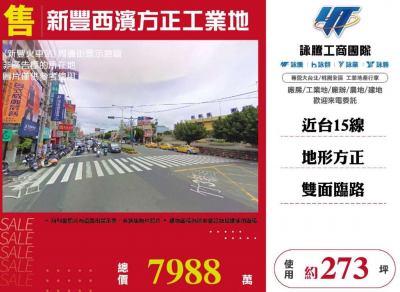 新豐西濱方正工業地,新竹縣新豐鄉工業用地出售